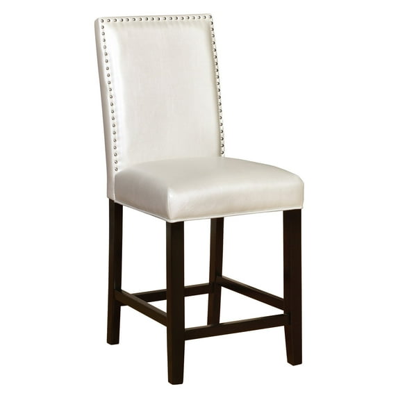 Linon Stewart Counter Stool, 24 inch Seat Height, Pearl, Multiple Fabrics