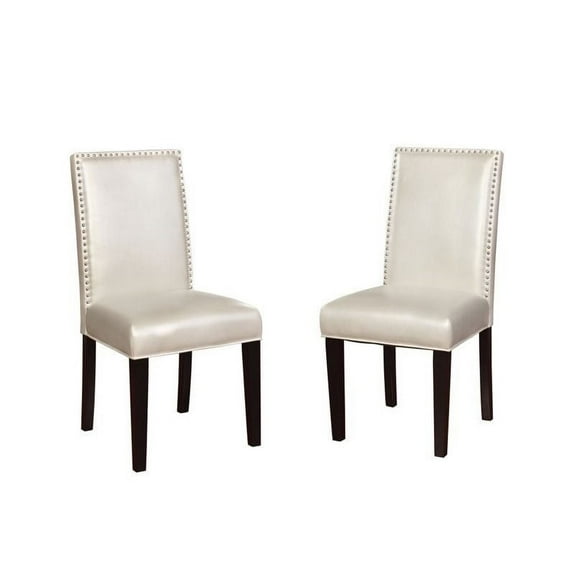 Linon Stewart Dining Chairs, Set of 2, Pearl, Multiple Fabrics