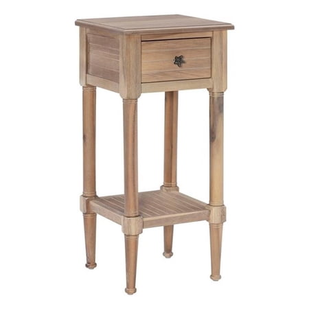 Linon Styers Wood Accent Starfish Coastal Side Table in Natural