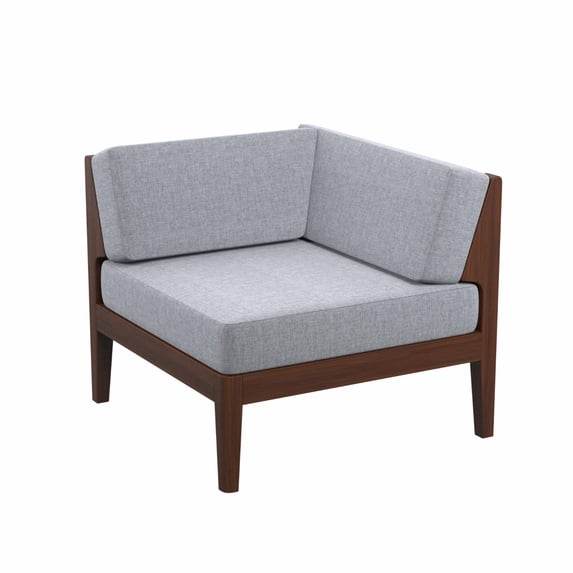 Linon Summerlyn Contemporary Corner Chair With Walnut Finish OD291WAL01U