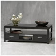 thumbnail image 1 of Linon Sutton Black Coffee Table, 2 Drawers and 1 Shelf, 1 of 3
