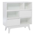 thumbnail image 1 of Linon Sway Bookcase 3 Open Shelves 2 Sliding Door Panels in White, 1 of 12