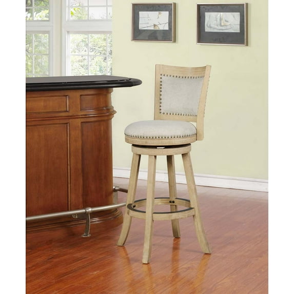 Linon Sydnee Bar Stool, Natural, 31 inch Seat Height