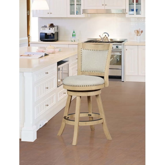 Linon Sydnee Counter Stool, Natural, 25.75 inch Seat Height