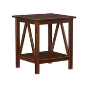 Linon Titian Indoor End Table with Shelf, Antique Tobacco