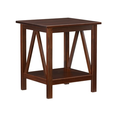Linon Titian Indoor End Table with Shelf, Antique Tobacco