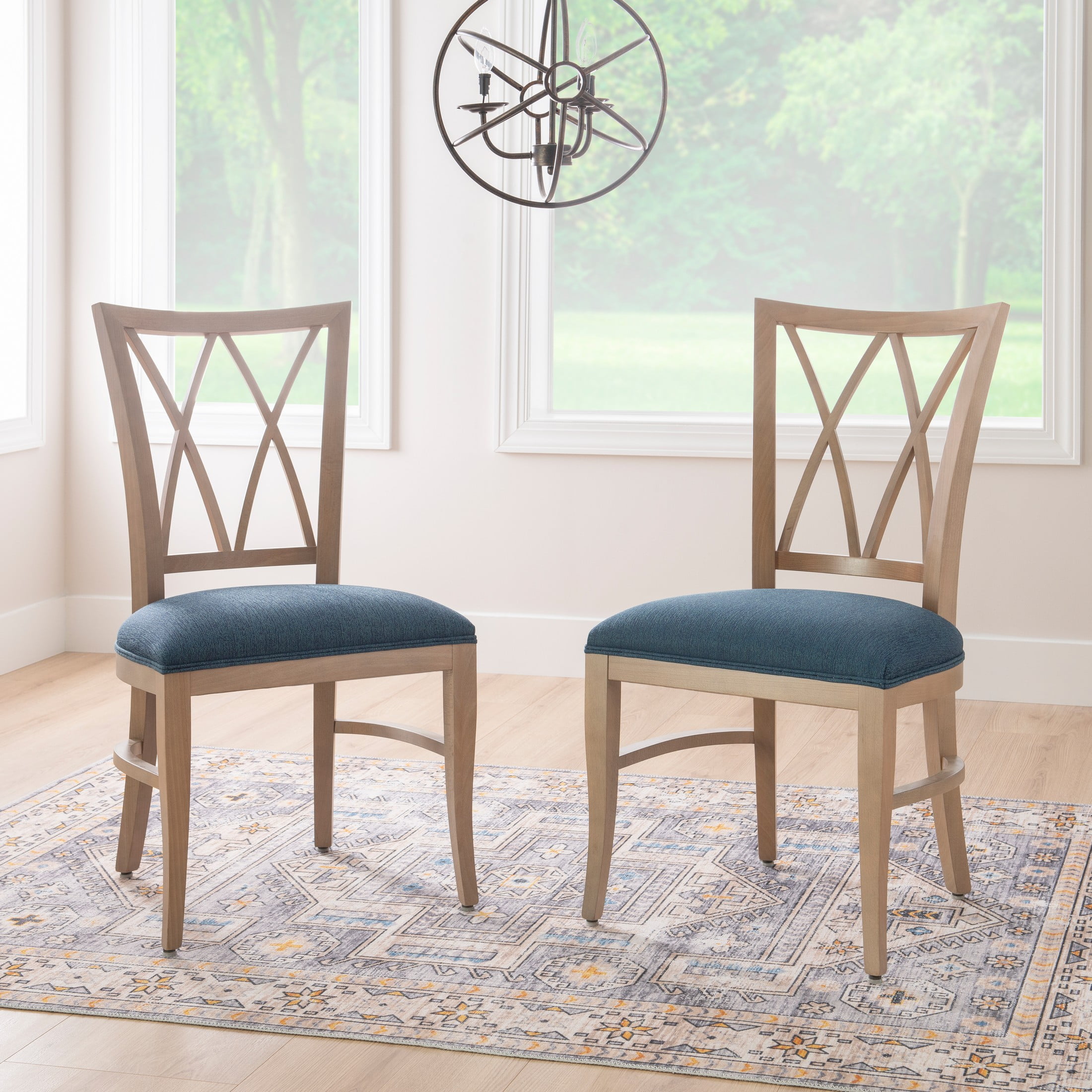 Natural upholstered online dining chairs