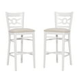 thumbnail image 1 of Linon Teresa 31" Indoor Wood Bar Stool, Set of 2, White/Light Gray, 1 of 10