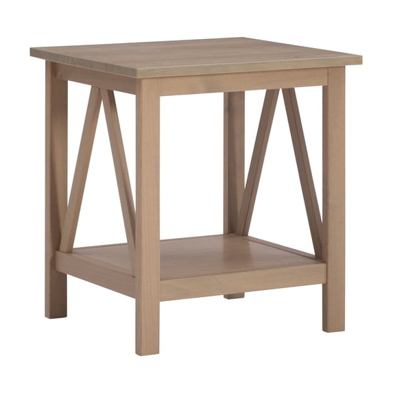 Linon Titian Indoor End Table with Shelf, 22" Tall, Rustic Driftwood