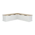 thumbnail image 1 of Linon Romero Casual Wood Corner Dining Breakfast Nook with Storage, White/Natural, 1 of 27