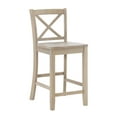 thumbnail image 1 of Linon Torino 24" Cross-Back Indoor Wood Counter Stool, Gray wash, 1 of 9