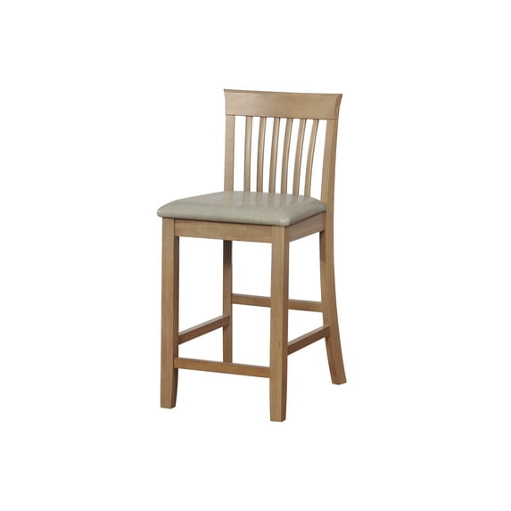 Linon Torino 25" Counter Stool, Graywash Finish with Dove Gray Faux Leather