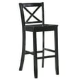 thumbnail image 1 of Linon Torino 30" Cross-Back Indoor Wood Bar Stool, Black, 1 of 9
