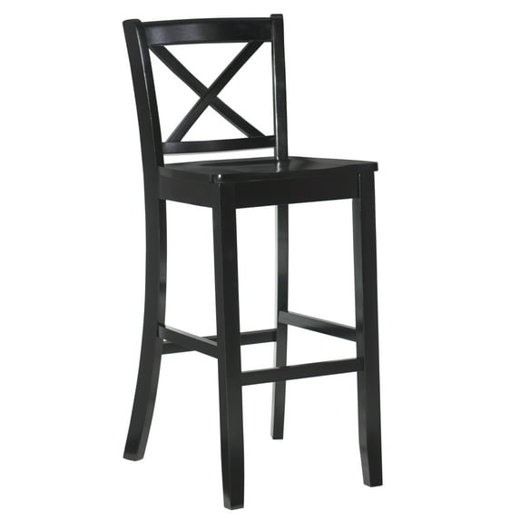 Linon Torino 30" Indoor Wood X Back Counter Stool, Black