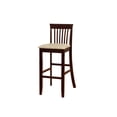 thumbnail image 1 of Linon Torino Low Back Wood Bar Stool, 30.75" Seat Height, Espresso Finish with Jute Fabric, 1 of 2