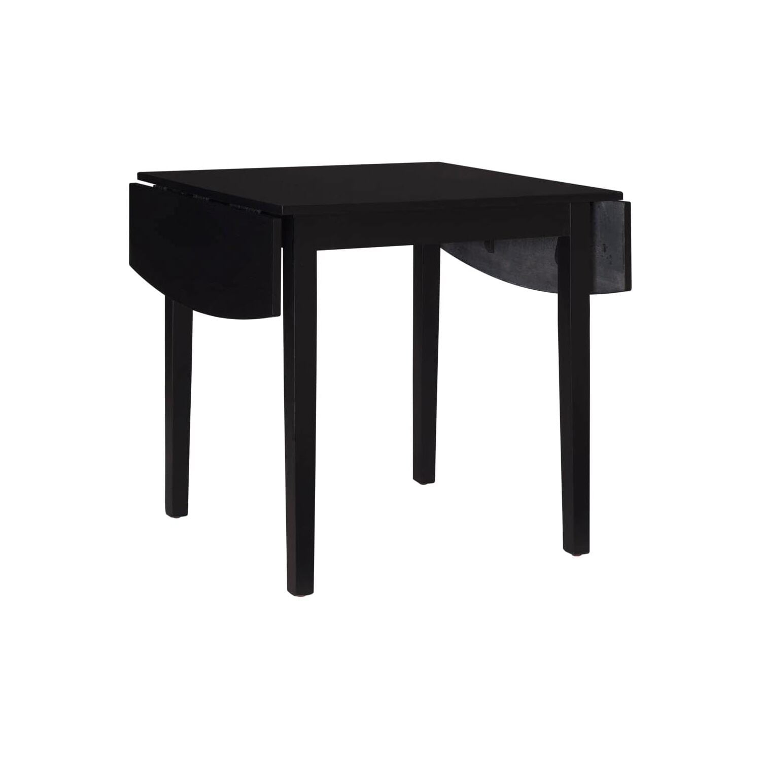 Torino 48" Extendable Solid Rubberwood Square Dining Table in Black
