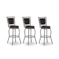 thumbnail interactive-video image 1 of Linon Townsend 3-Piece Full Back Metal Bar & Counter Stool, 24"-30" Adjustable Seat Height, Dark Brown Finish with Faux Leather round seats, 1 of 20