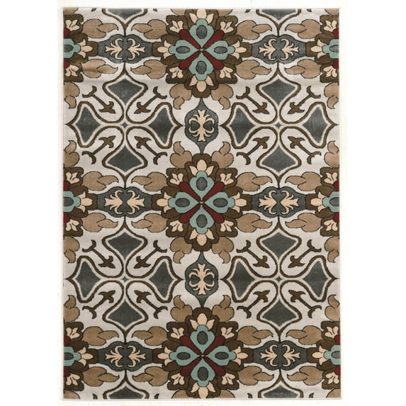 Linon Home Décor Elegance Area Rug Collection, Gray and Beige, 8' x 10'