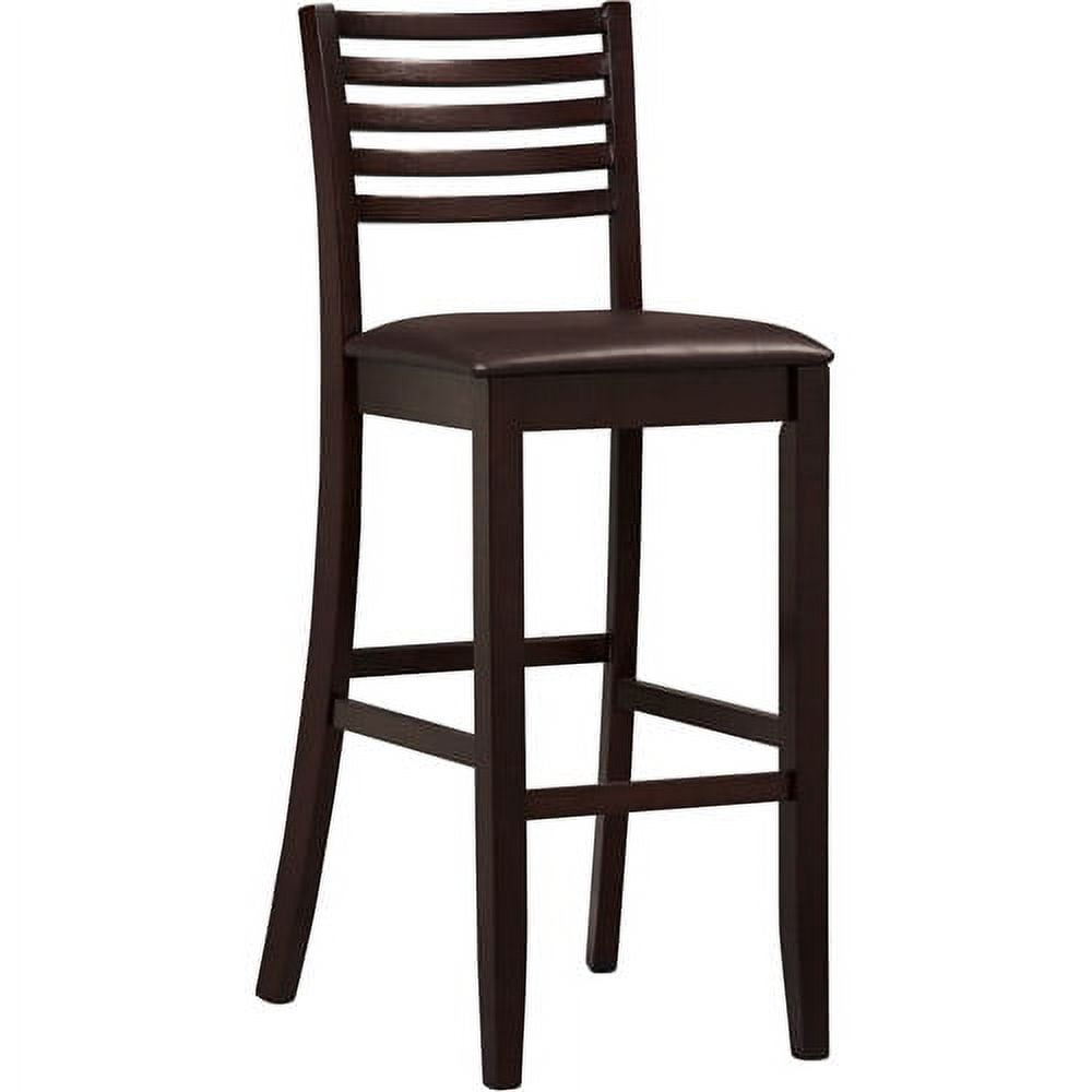 Merlot Espresso 30" Ladder Back Barstool with Padded Seat
