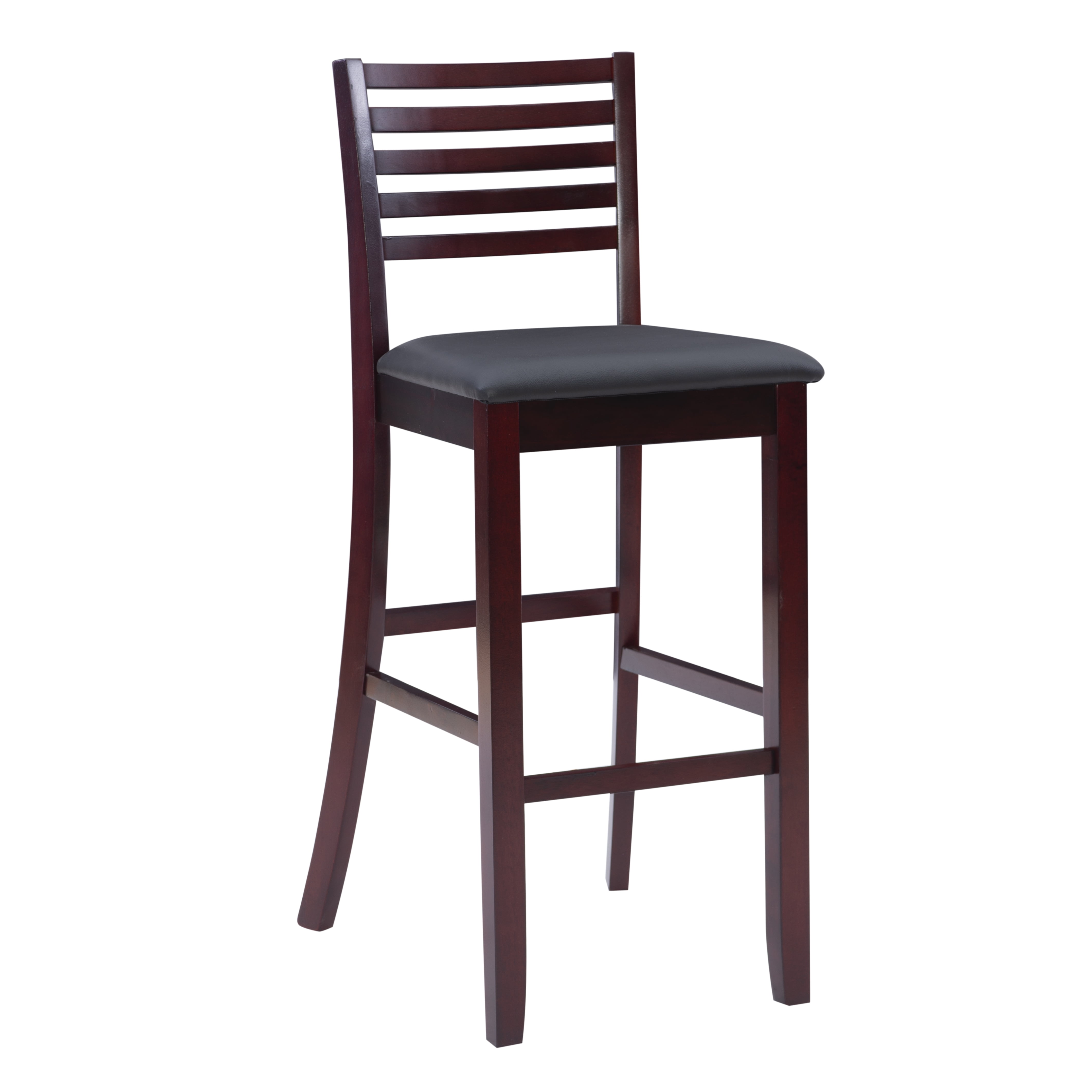 Merlot Espresso 30" Ladder Back Barstool with Padded Seat