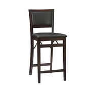 Linon Triena Pad Back Folding 25" Counter Stool in Espresso Brown