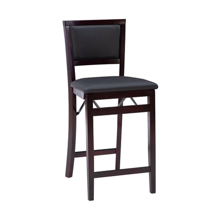 Linon Triena Pad Back Folding 25" Counter Stool in Espresso Brown