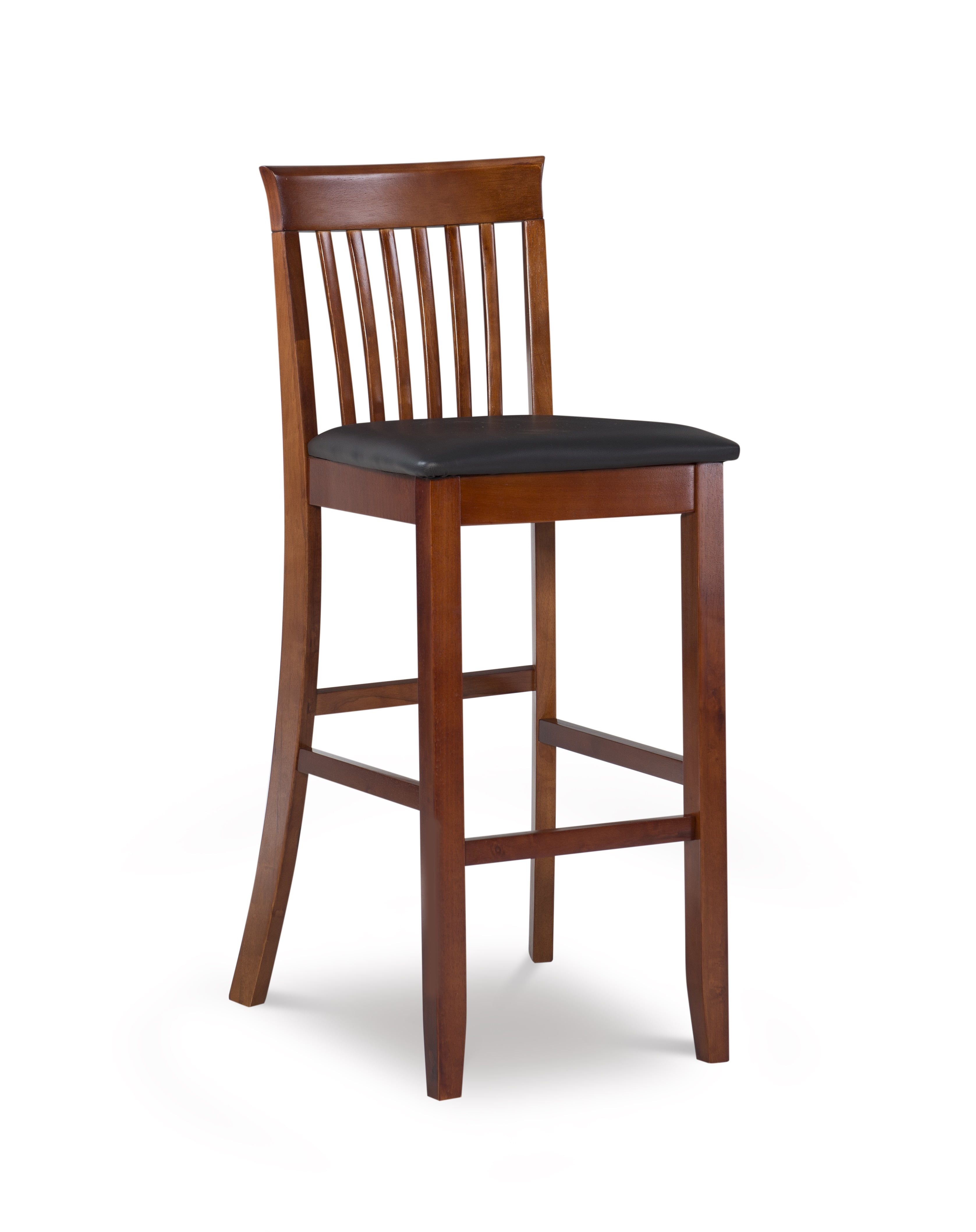 Classic Dark Cherry & Black Faux Leather 31" Craftsman Barstool