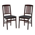 thumbnail image 1 of Linon Triena Mission Back Vinyl Folding Dining Chair in Espresso (Set of Two), 1 of 15