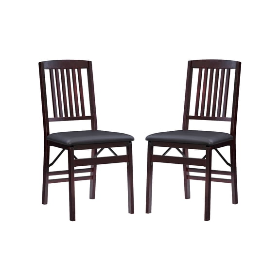 Linon Triena Wood Mission Back Dining Chair in Espresso Brown (Set of 2)