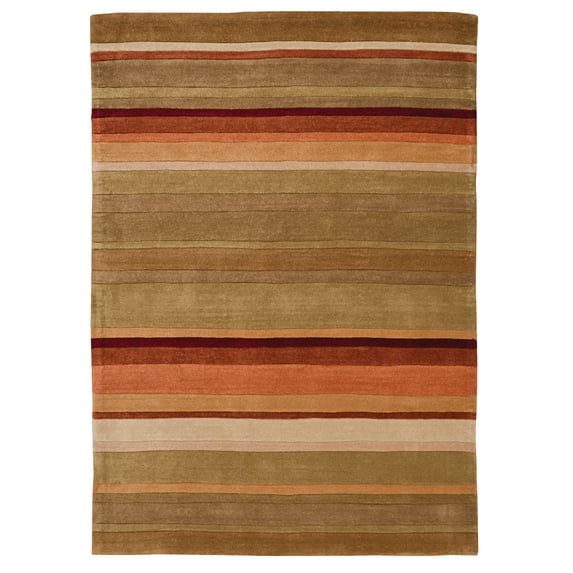 Linon Trio Area Rug Collection, Chocolate and Pumpkin, 5' x 7'