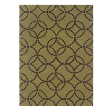Linon Trio Briony Polyester 8'x10' Area Rug in Wasabi & Chocolate