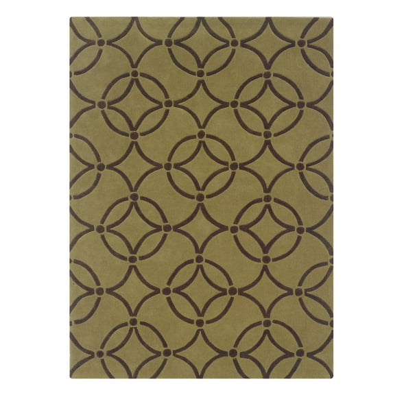 Linon Trio Briony Polyester 8'x10' Area Rug in Wasabi & Chocolate