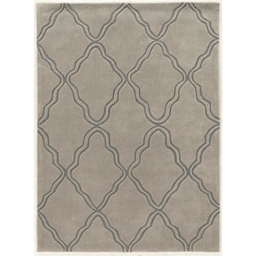 Linon Trio Britta Hand Tufted Polyester 5'x7' Rug in Gray