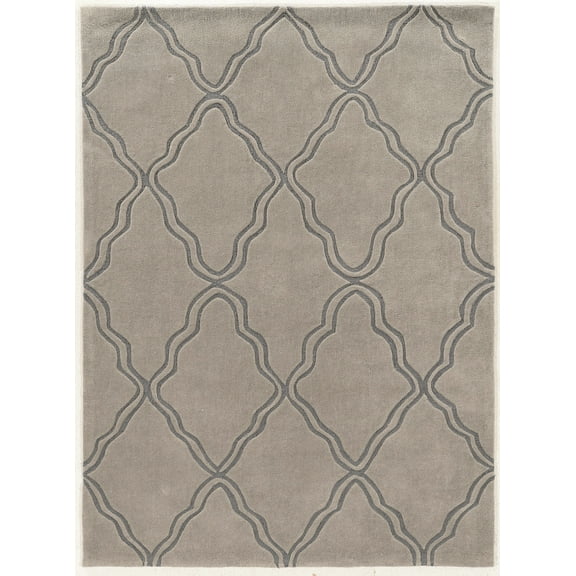 Linon Trio Britta Hand Tufted Polyester 5'x7' Rug in Gray