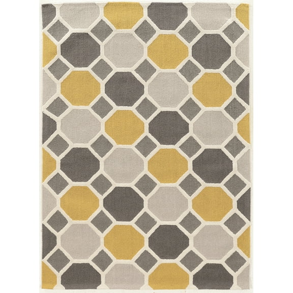 Linon Trio Ceramic Hand Tufted Polyester 5'x7' Area Rug in Gray