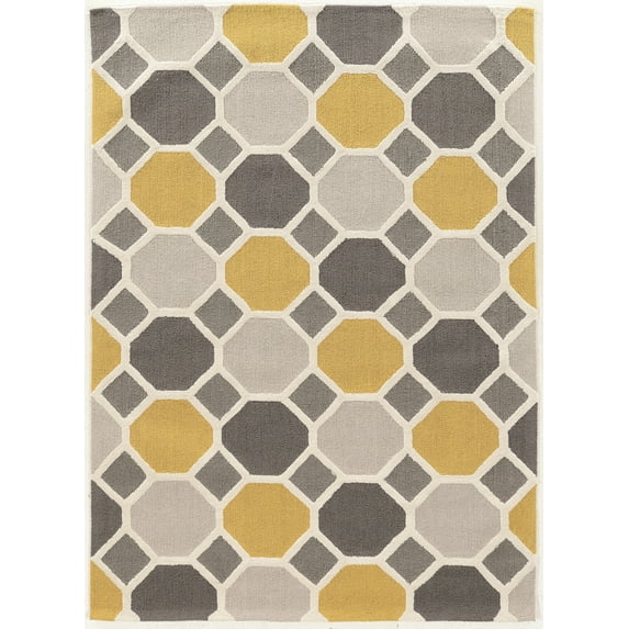 Linon Trio Ceramic Hand Tufted Polyester 8'x10' Rug in Gray
