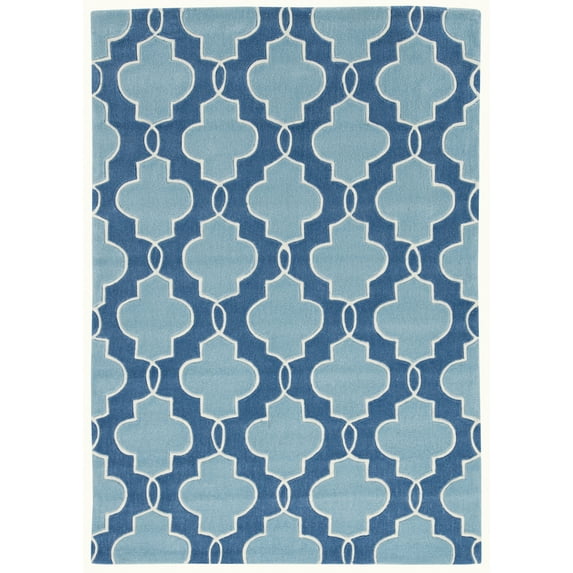 Linon Trio Collection Blue Pattern Indoor Area Rug