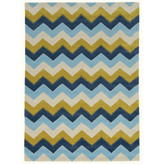 Linon Trio Collection Horizontal ZigZag Indoor Area Rug