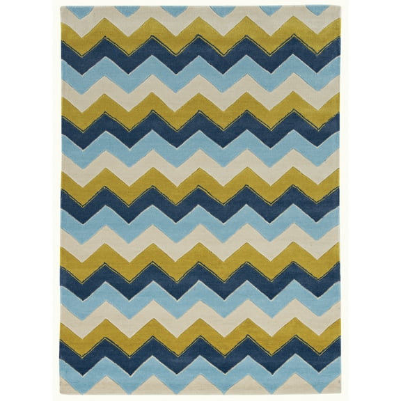 Linon Trio Collection Horizontal ZigZag Indoor Area Rug