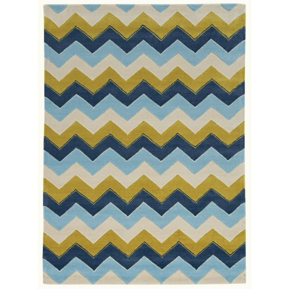 Linon Trio Collection Horizontal ZigZag Indoor Area Rug