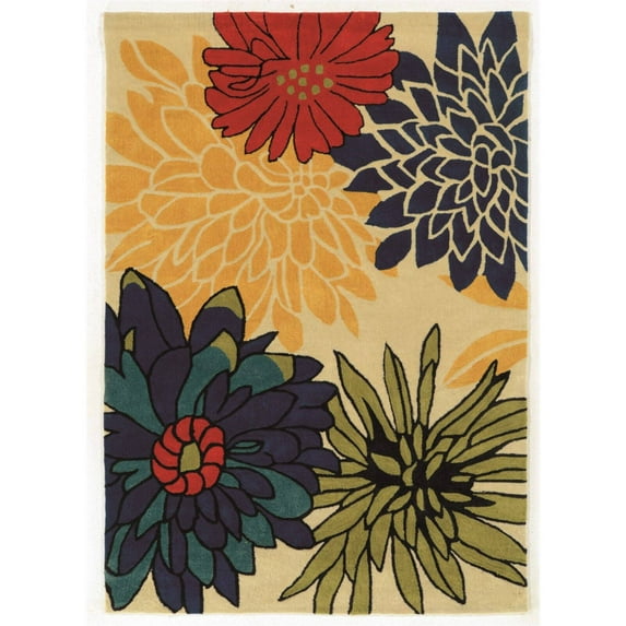 Linon Trio Collection Vibrant Floral Indoor Area Rug