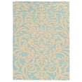 thumbnail image 1 of Linon Trio Damask Hand Tufted Polyester 5'x7' Rug in Aqua Blue and Ivory, 1 of 4