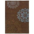 thumbnail image 1 of Linon Trio Eryne Polyester 8'x10' Area Rug in Chocolate & Blue, 1 of 3