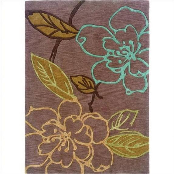 Linon Trio Hand Tufted Area Rug - Thistle & Blue - 8 x 10 ft.