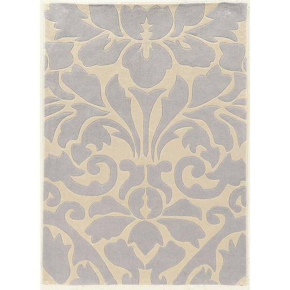 Linon Home Décor Trio Area Rug Collection, Ivory and Gray, 1.83' x 2.83'