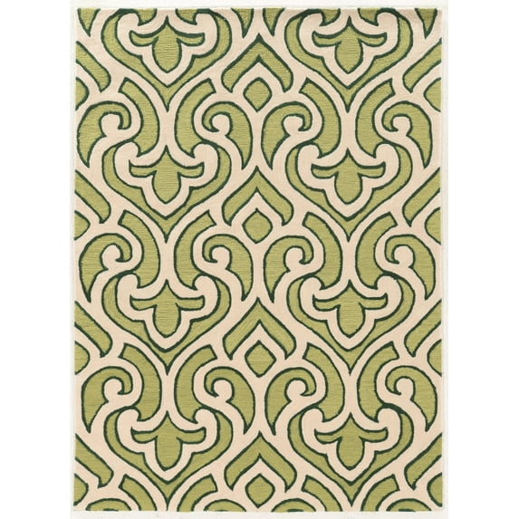 Linon Trio Marple Hand Tufted Polyester 5'x7' Rug in Ivory