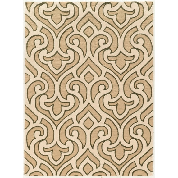 Linon Trio Marple Hand Tufted Polyester 8'x10' Area Rug in Ivory