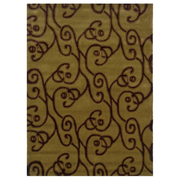 Linon Trio Milard Hand Tufted Polyester 5'x7' Rug in Green