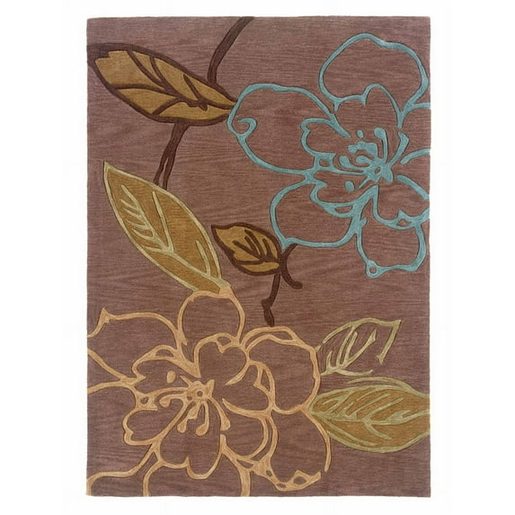 Linon Trio Space Dyed Floral Area Rug