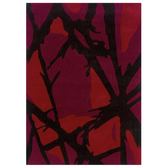 Linon Trio Suzanni Hand Tufted Polyester 8'x10' Rug in Chocolate Brown